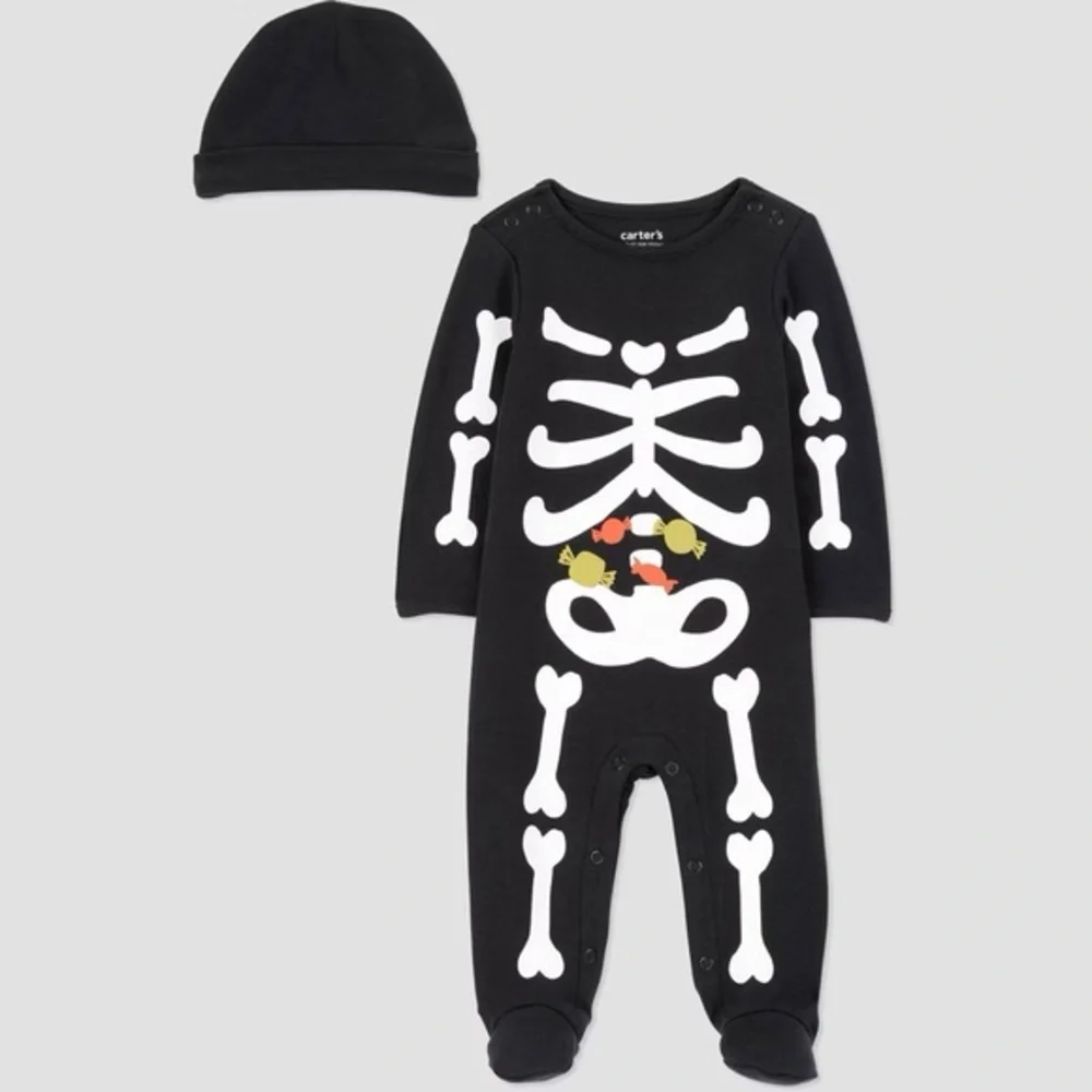 Carter's nwt Just One You Baby Skeleton Sleep N' Play - 6M Halloween